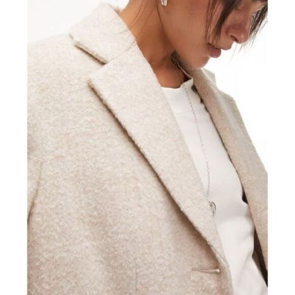 TOPSHOP OVERSIZED BRUSHED BLAZER COAT - Picture 3 of 6